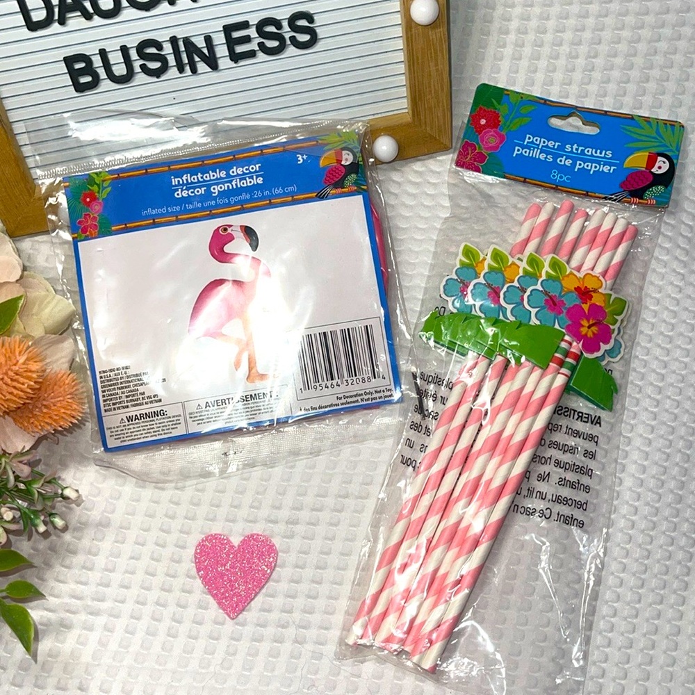 Pink Flamingo Bundle Tropical Fun Décor Luau Party Decorations (New)